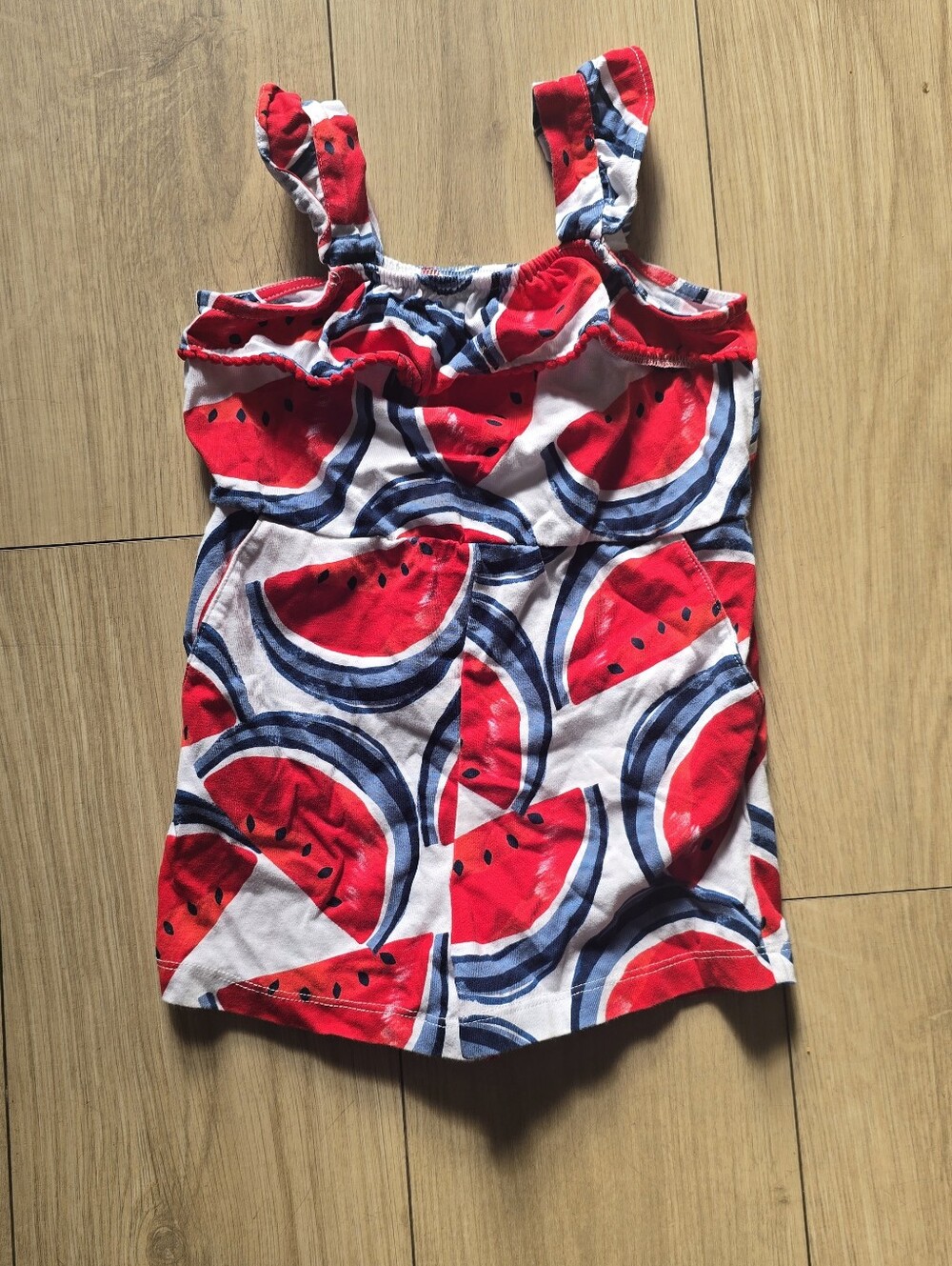 Carter's Red Navy Watermelon Print Romper